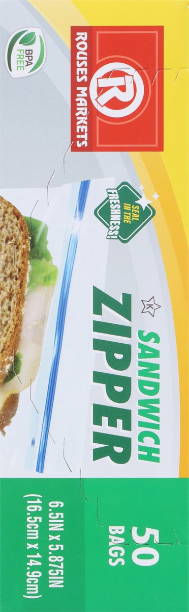 slide 4 of 9, Rouses Markets Sandwich Zipper Bags 50 ea, 50 ct