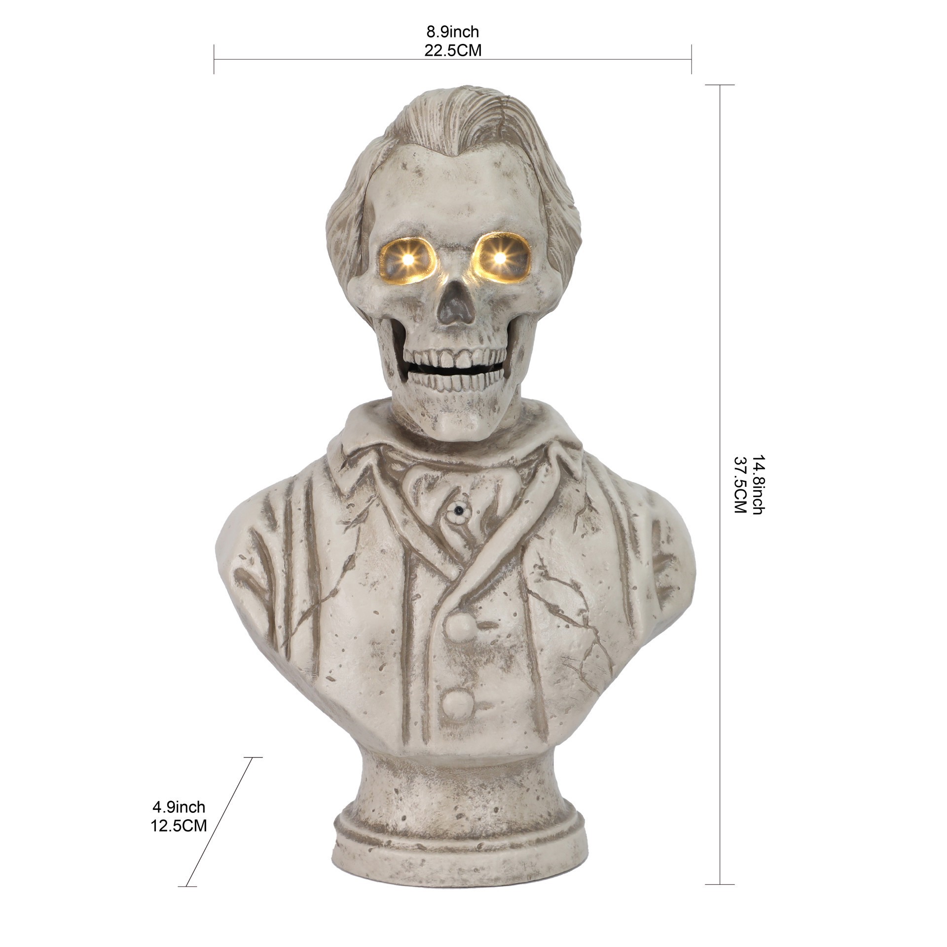 slide 2 of 2, 14.5" Animated Skeleton Bust By Ashland, 14.5 in