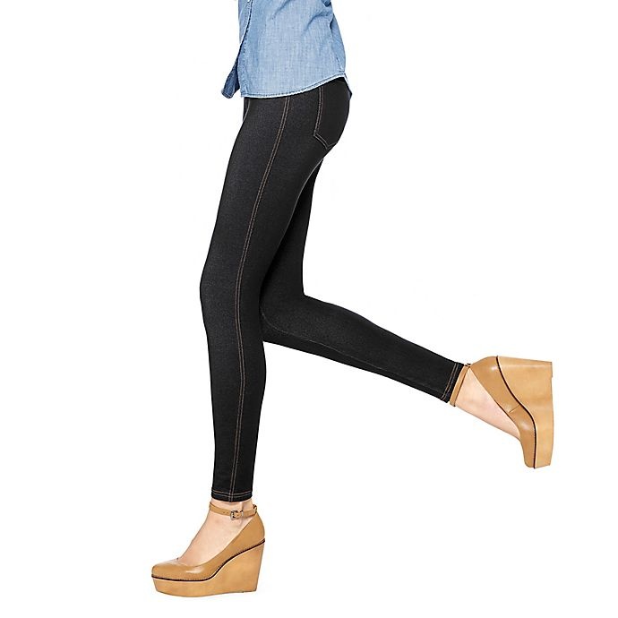 slide 1 of 1, No Nonsense Size Medium Denim Leggings - Black, 1 ct