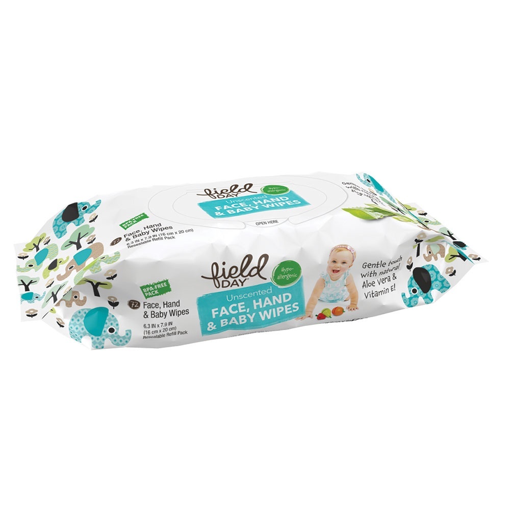 slide 1 of 1, Field Day Baby Wipes Refill Tub, 72 ct