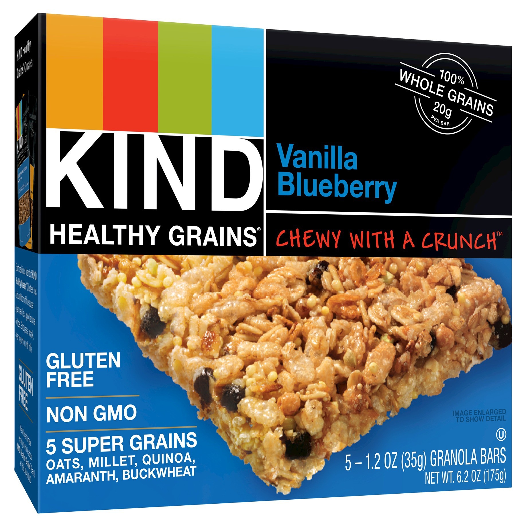 slide 1 of 6, Kind Healthy Grains Vanilla Blueberry Granola Bars, 5 ct; 1.24 oz