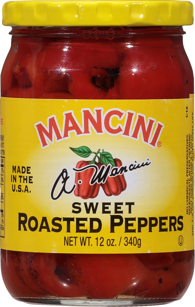 slide 3 of 9, Mancini Roasted Red Peppers, 12 oz