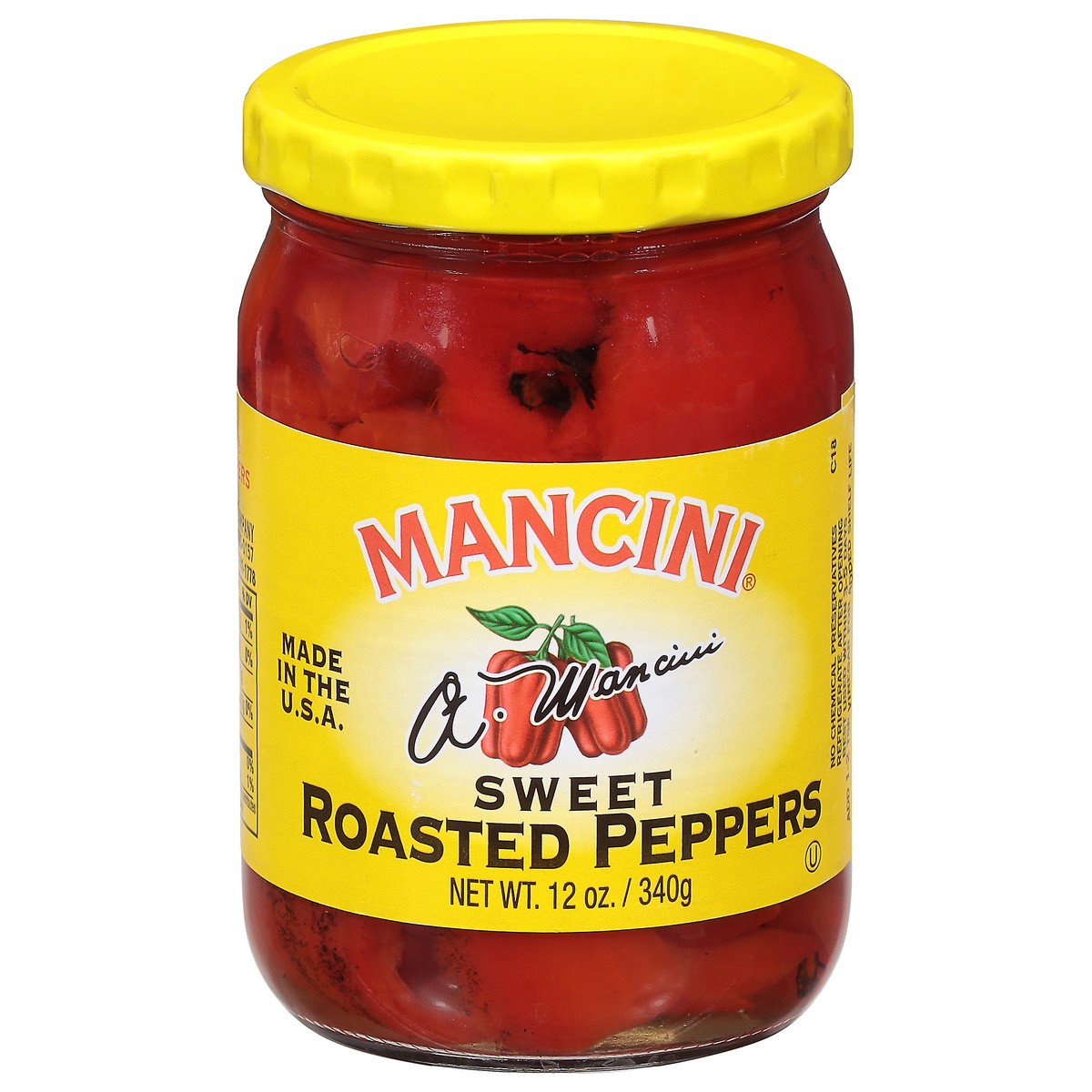 slide 1 of 9, Mancini Roasted Red Peppers, 12 oz