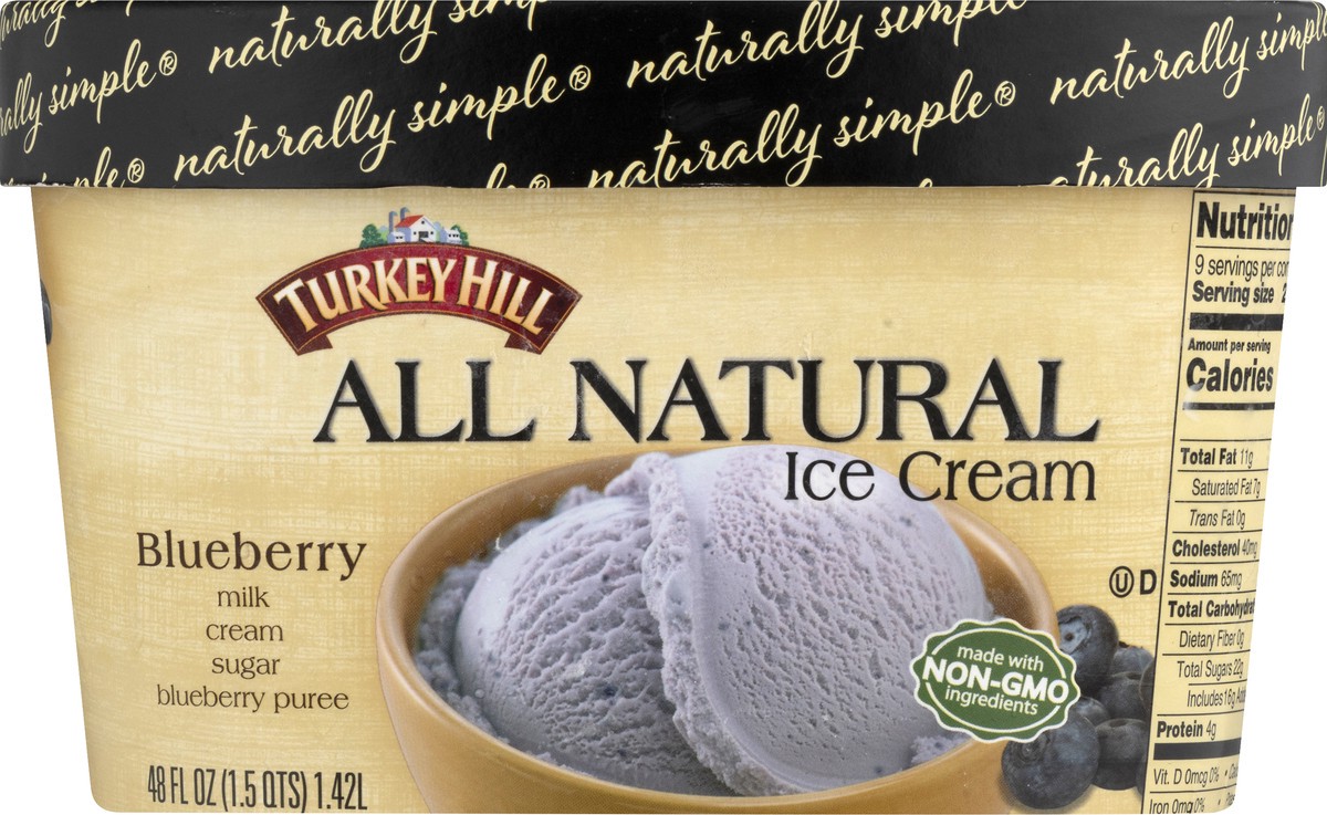 slide 11 of 11, Turkey Hill All Natural Blueberry Ice Cream 48 oz, 48 fl oz