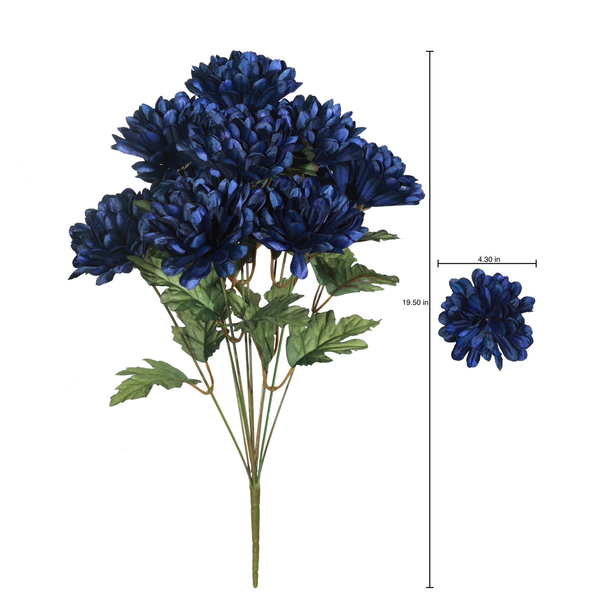 slide 2 of 3, 19.5" Basic Blue Mum Bush By Ashland, 11.5 in x 7 in x 19.5 in