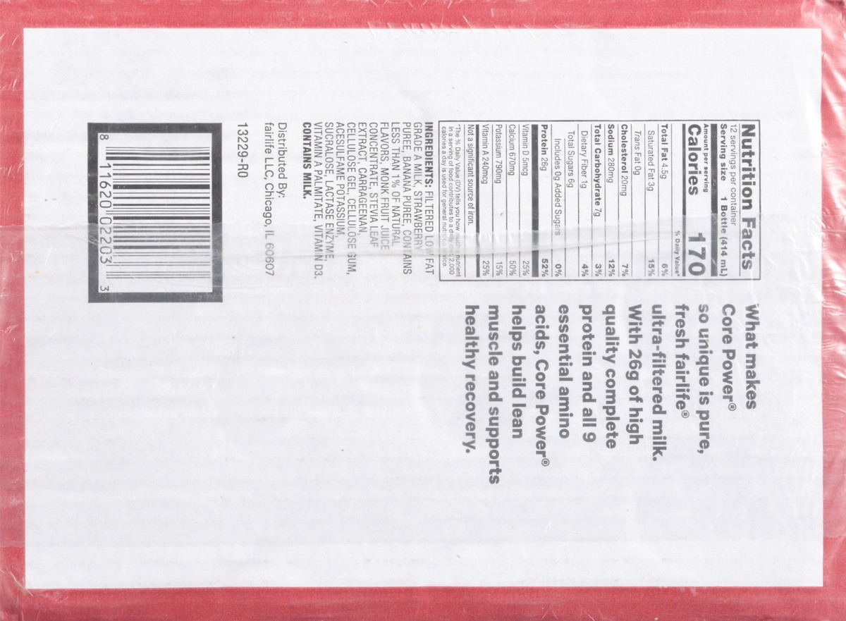 slide 3 of 13, Core Power Strwberry Banana, 12/11.5