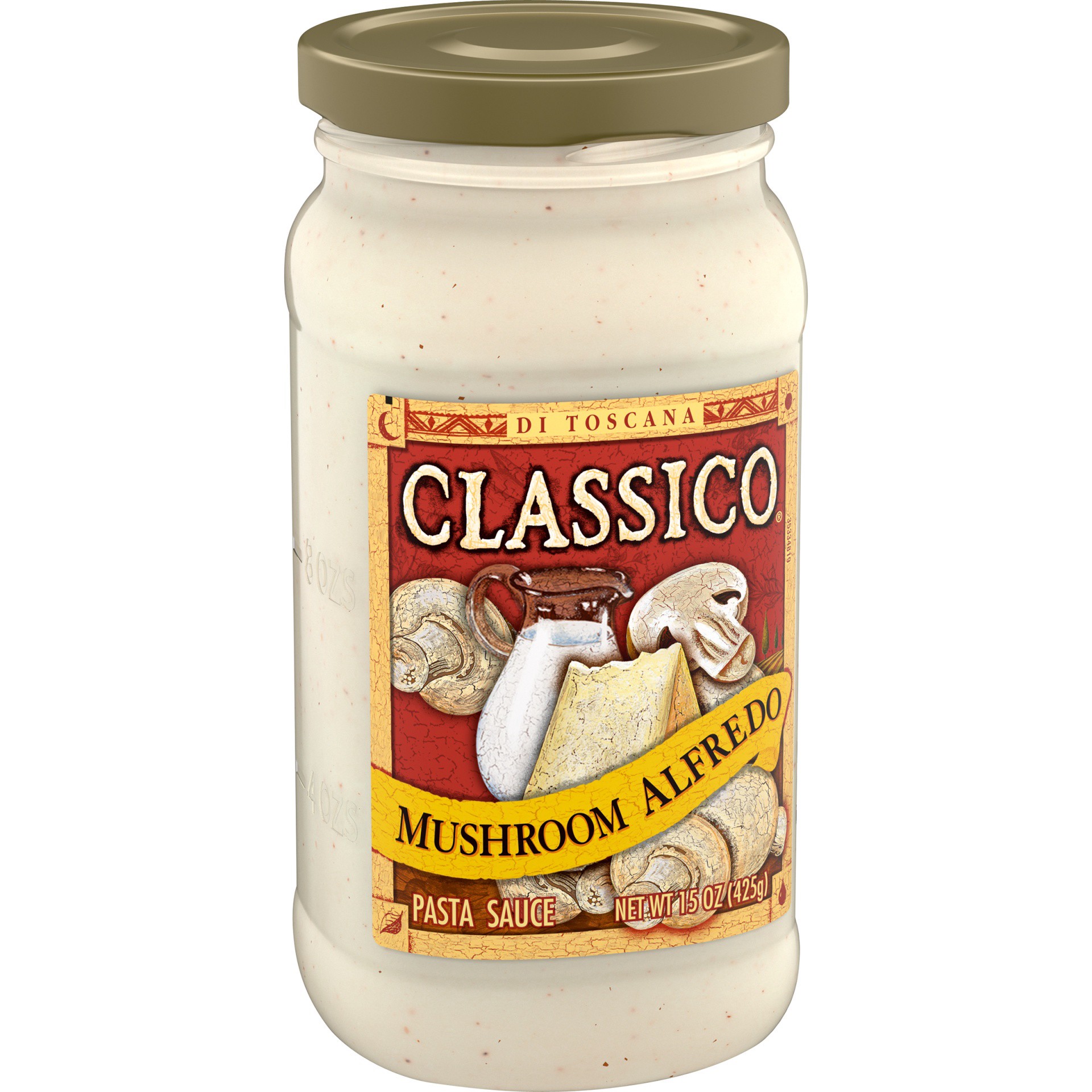 slide 2 of 6, Classico Mushroom Alfredo Pasta Sauce, 15 oz Jar, 15 oz
