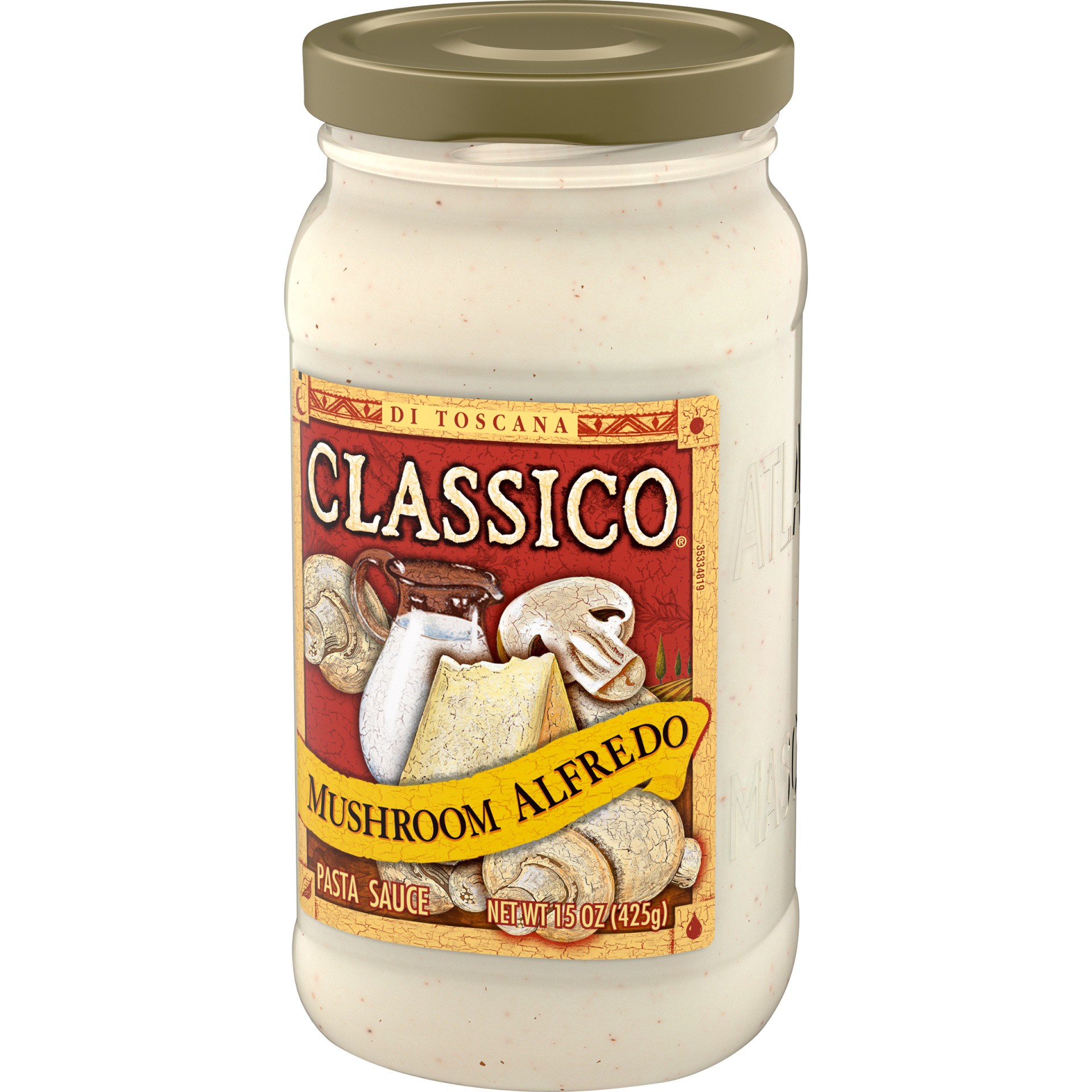 slide 5 of 6, Classico Mushroom Alfredo Pasta Sauce, 15 oz Jar, 15 oz