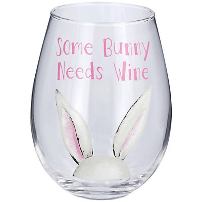 slide 1 of 1, Home Essentials & Beyond Some Bunny Needs Wine Stemless Easter Glass, 27 oz