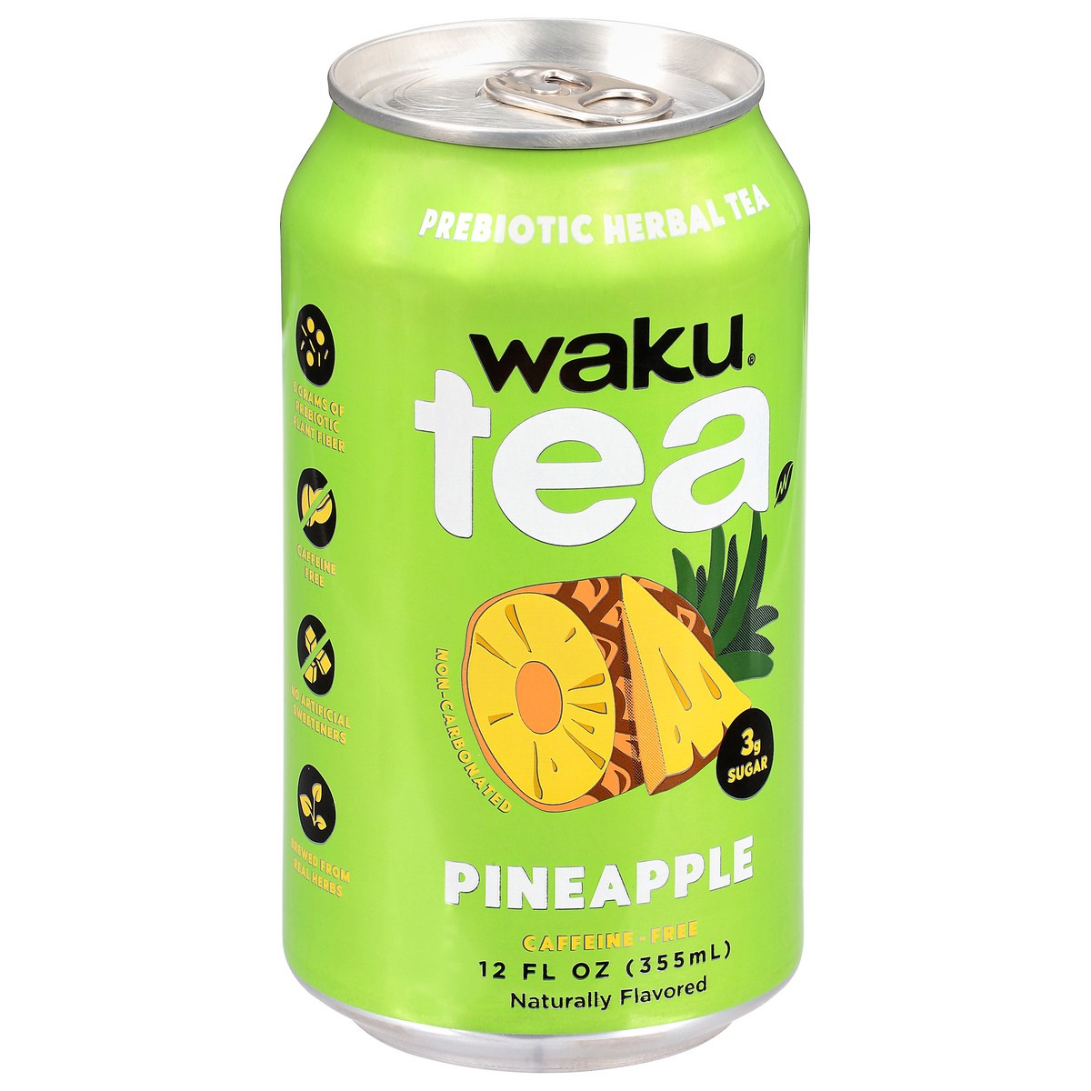 slide 2 of 4, Waku Caffeine-Free Prebiotic Pineapple Herbal Tea 12 fl oz, 
