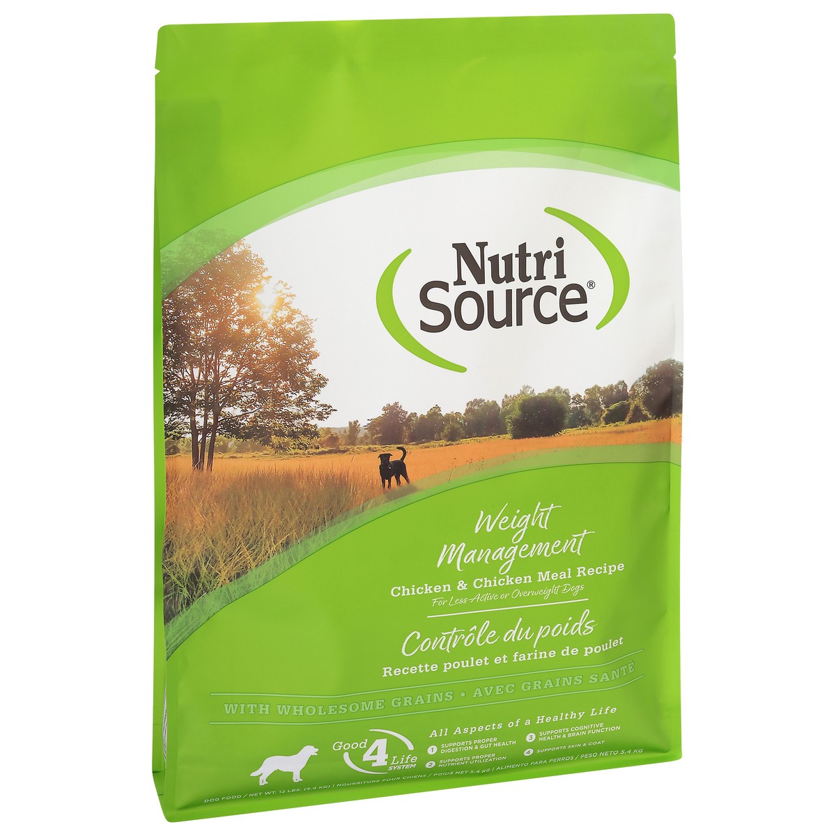slide 14 of 15, NutriSource with Wholesome Grains Weight Management Chicken & Chicken Meal Recipe Dog Food 12 lb, 12 lb