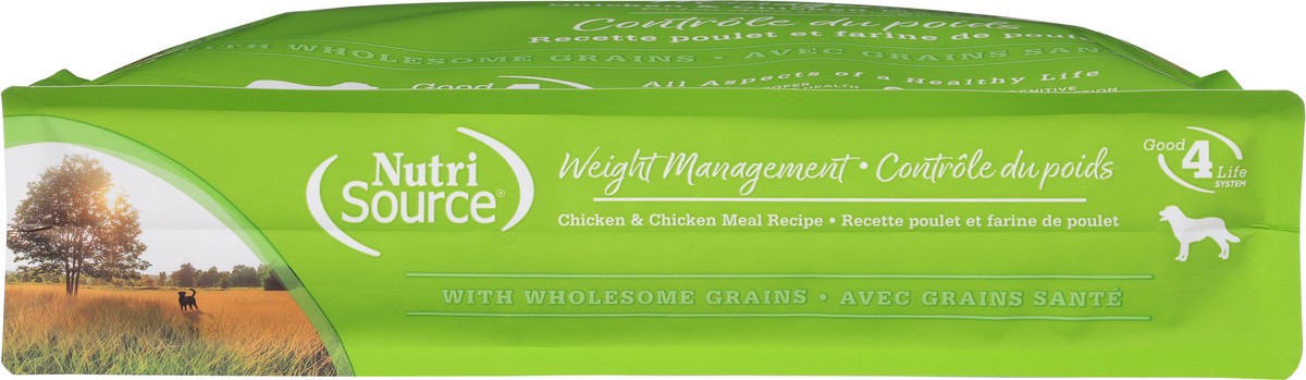 slide 2 of 15, NutriSource with Wholesome Grains Weight Management Chicken & Chicken Meal Recipe Dog Food 12 lb, 12 lb