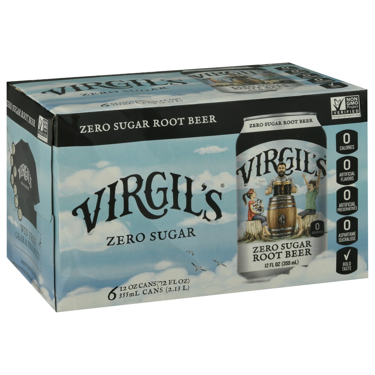 slide 2 of 9, Virgil's 6 Pack Zero Sugar Root Beer 6 ea, 6 ct