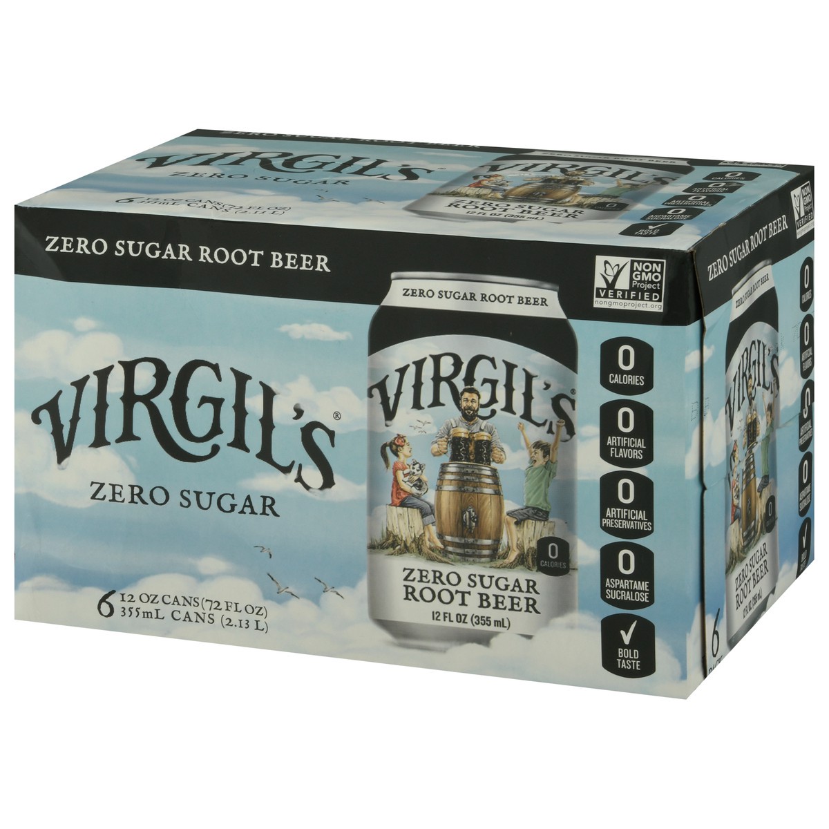 slide 3 of 9, Virgil's 6 Pack Zero Sugar Root Beer 6 ea, 6 ct