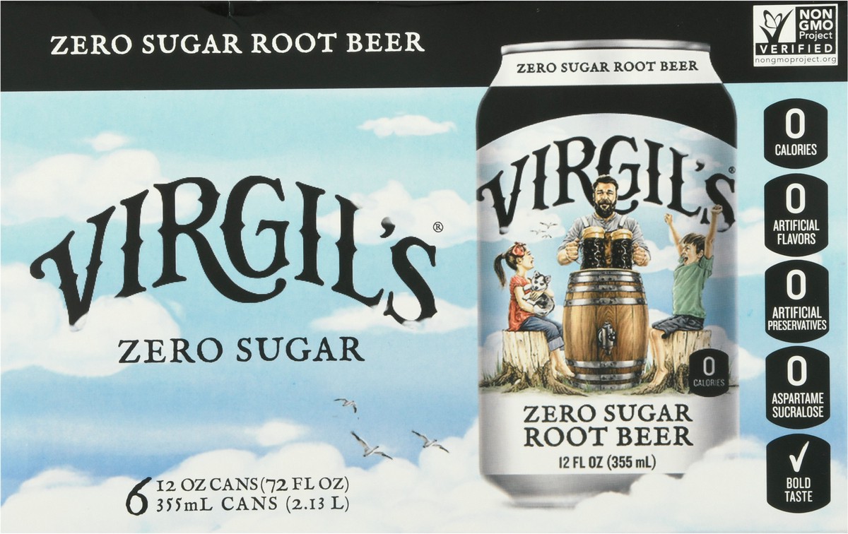 slide 5 of 9, Virgil's 6 Pack Zero Sugar Root Beer 6 ea, 6 ct