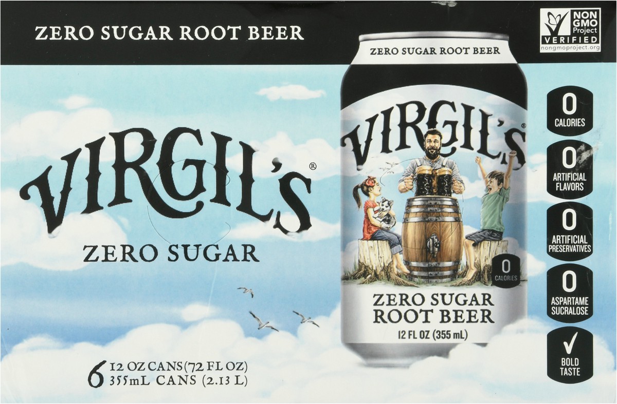 slide 9 of 9, Virgil's 6 Pack Zero Sugar Root Beer 6 ea, 6 ct