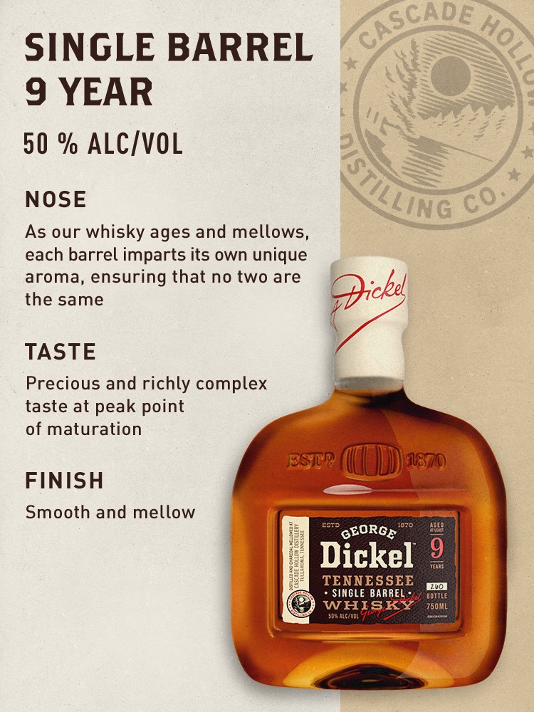 slide 8 of 8, George Dickel Single Barrel Aged 9 Years Tennessee Whisky, 750 mL, 750 ml