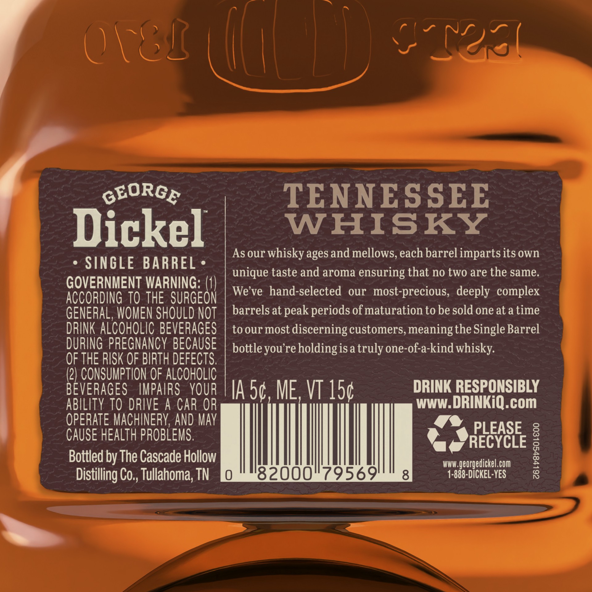 slide 2 of 8, George Dickel Single Barrel Aged 9 Years Tennessee Whisky, 750 mL, 750 ml