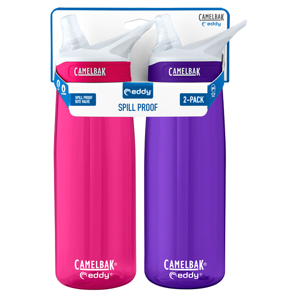 slide 1 of 1, CamelBak Eddy Bottle Dual Pack, Pink and Purple., 75 liter