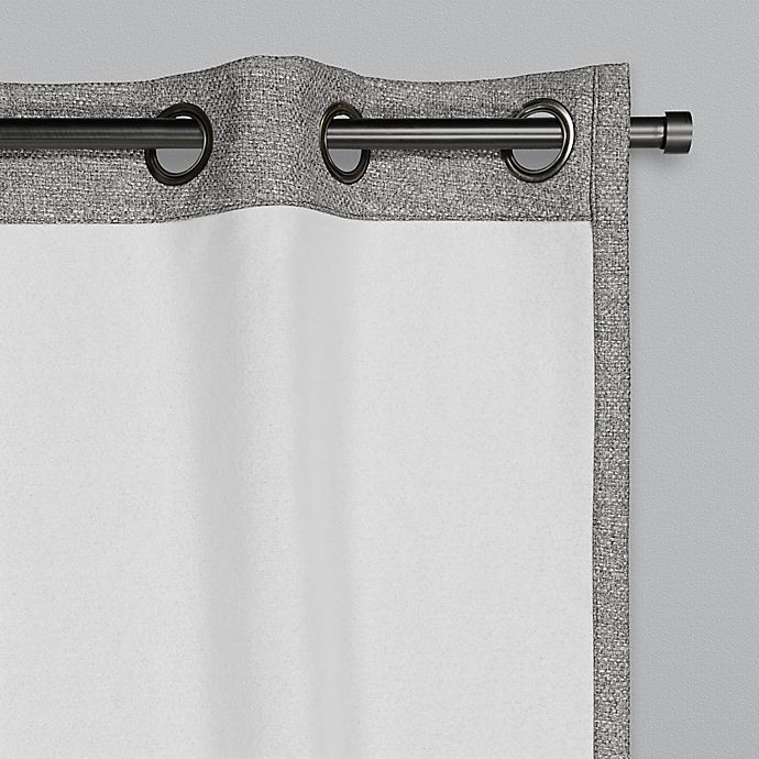 slide 2 of 6, Brookstone Saville Grommet 100% Blackout Window Curtain Panel - Grey, 84 in