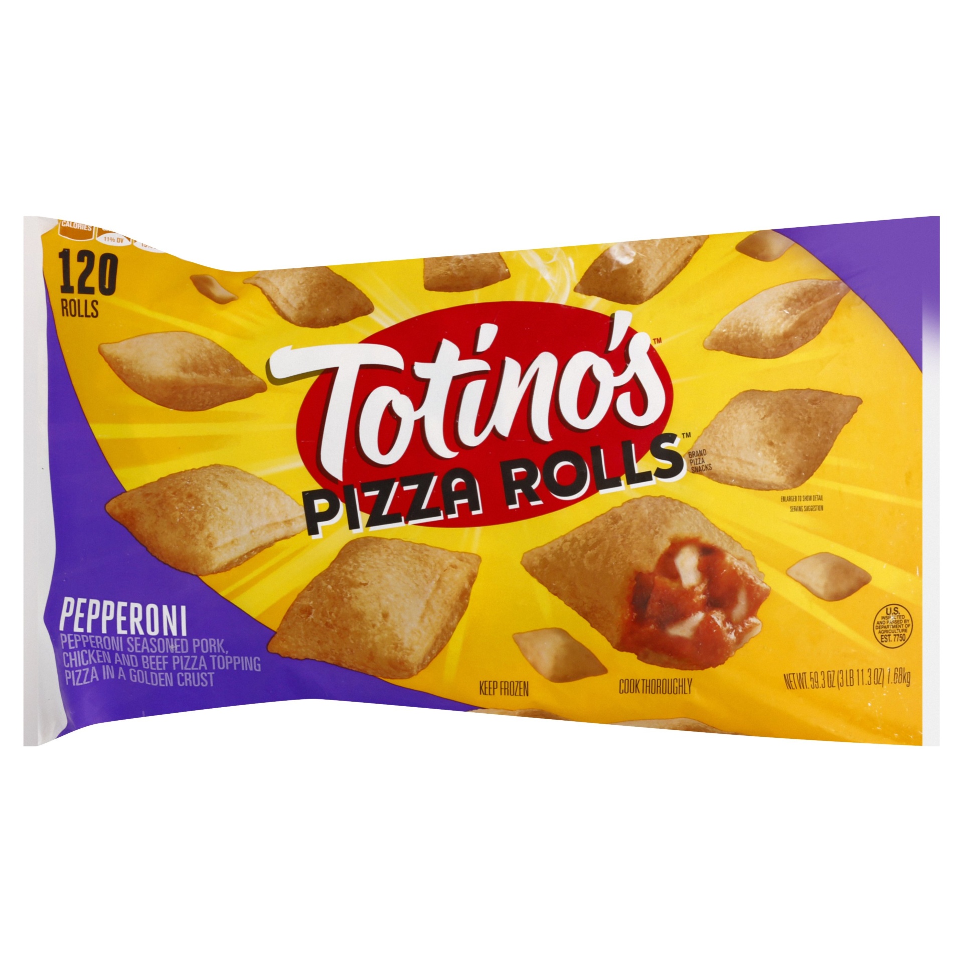 slide 1 of 3, Totino's Pepperoni Pizza Rolls, 120 ct; 59.3 oz