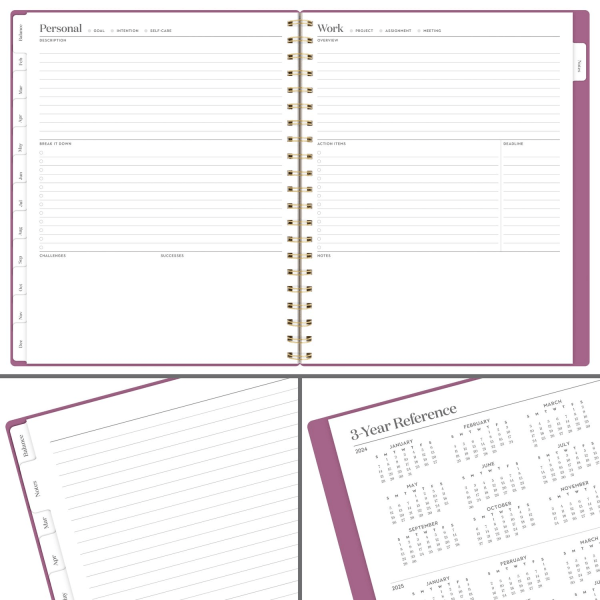 slide 8 of 9, 2025 Cambridge Workstyle Balance Weekly/Monthly Planner, 8-1/2"" X 11"", Red Violet, January To December, 1 ct