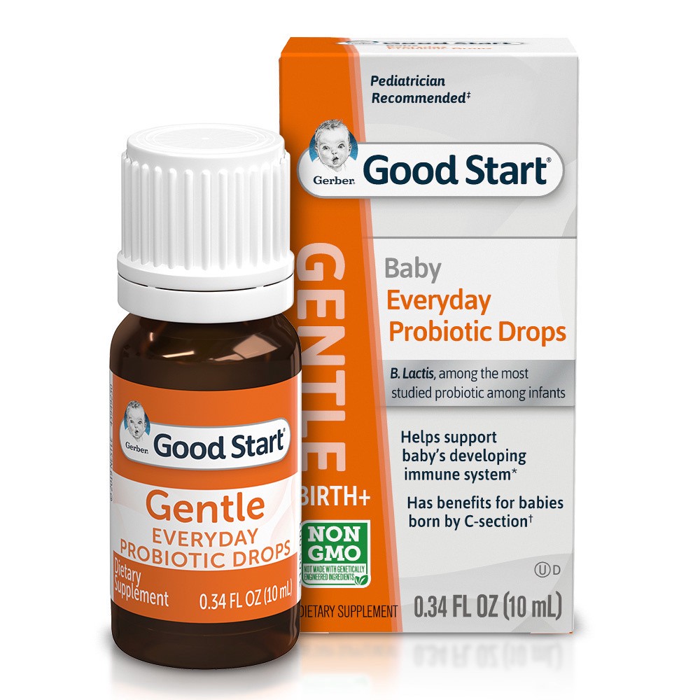 slide 3 of 5, Gerber Gentle Everyday Probiotic Supplement Drops, 0.34 fl oz