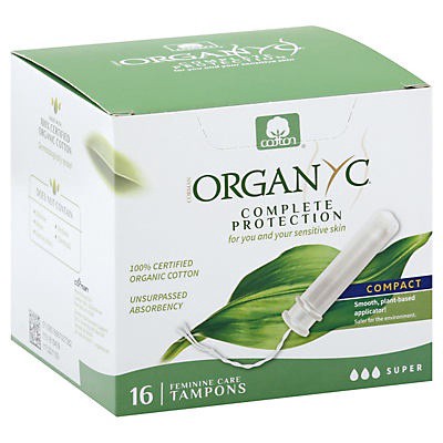 slide 1 of 1, Organyc Tampon Compact Super, 16 ct