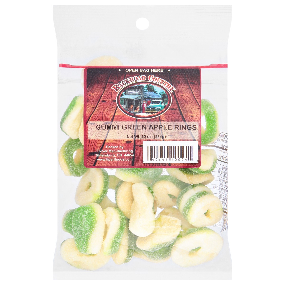 slide 1 of 11, Backroad Country Green Apple Gummi Rings 10 oz, 10 oz
