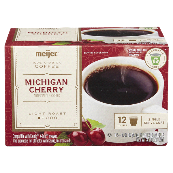 slide 1 of 1, Meijer Michigan Cherry Coffee K-Cups, 12 ct