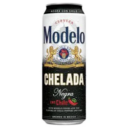 Modelo Chelada Negra Con Chile Mexican Import Flavored Beer, 24 fl. oz. Single Beer Can, 3.5% ABV