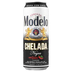 Modelo Chelada Negra Con Chile Mexican Import Flavored Beer, 24 fl. oz. Single Beer Can, 3.5% ABV