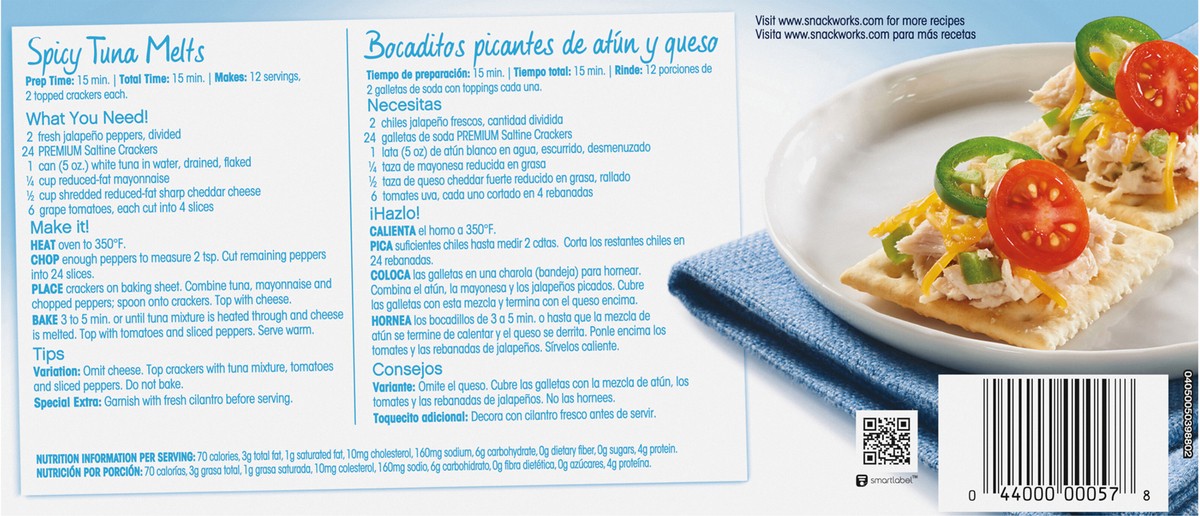 slide 4 of 9, Premium Original Saltine Crackers, Lunch Snacks- 16 oz, 16 oz