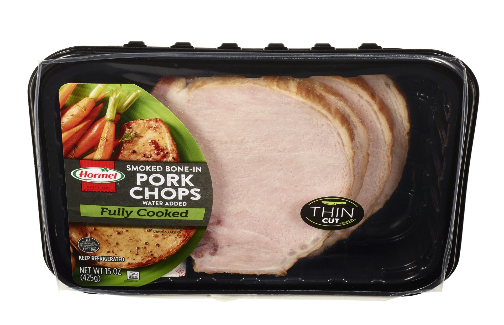 slide 1 of 1, Hormel Bone In Smoked Pork Chop Sliced Thin, 15 oz