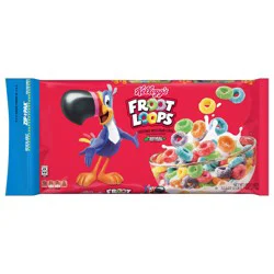 Kellogg's Froot Loops Breakfast Cereal, Fruit Flavored, Breakfast Snacks with Vitamin C, Original, 32.1oz Bag (1 Bag)
