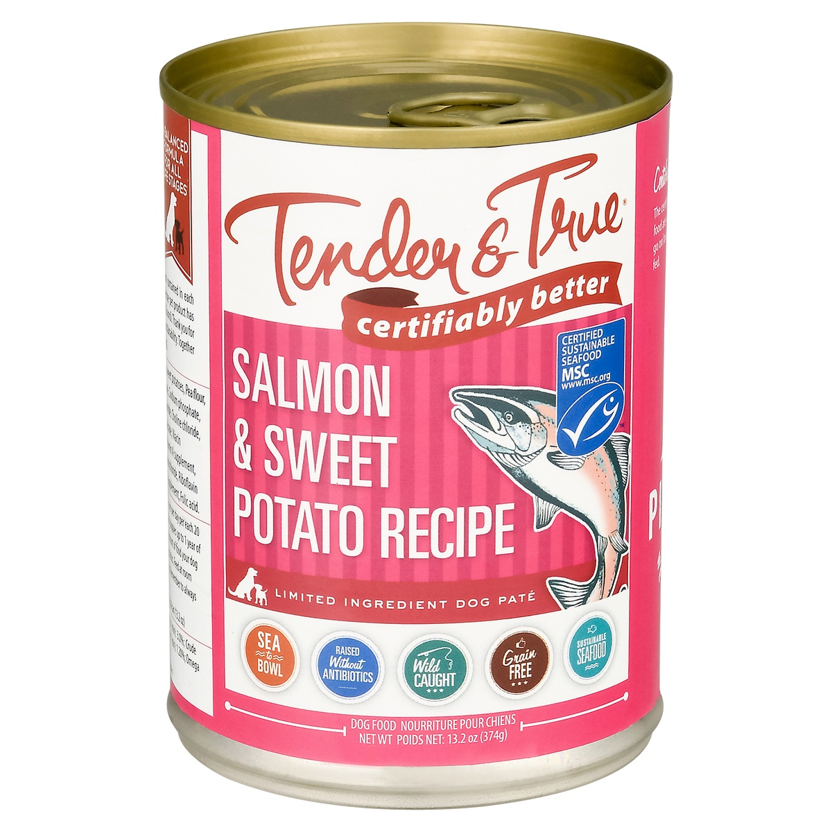 slide 1 of 1, Tender & True Pate Salmon & Sweet Potato Recipe Dog Food 13.2 oz, 13.2 oz