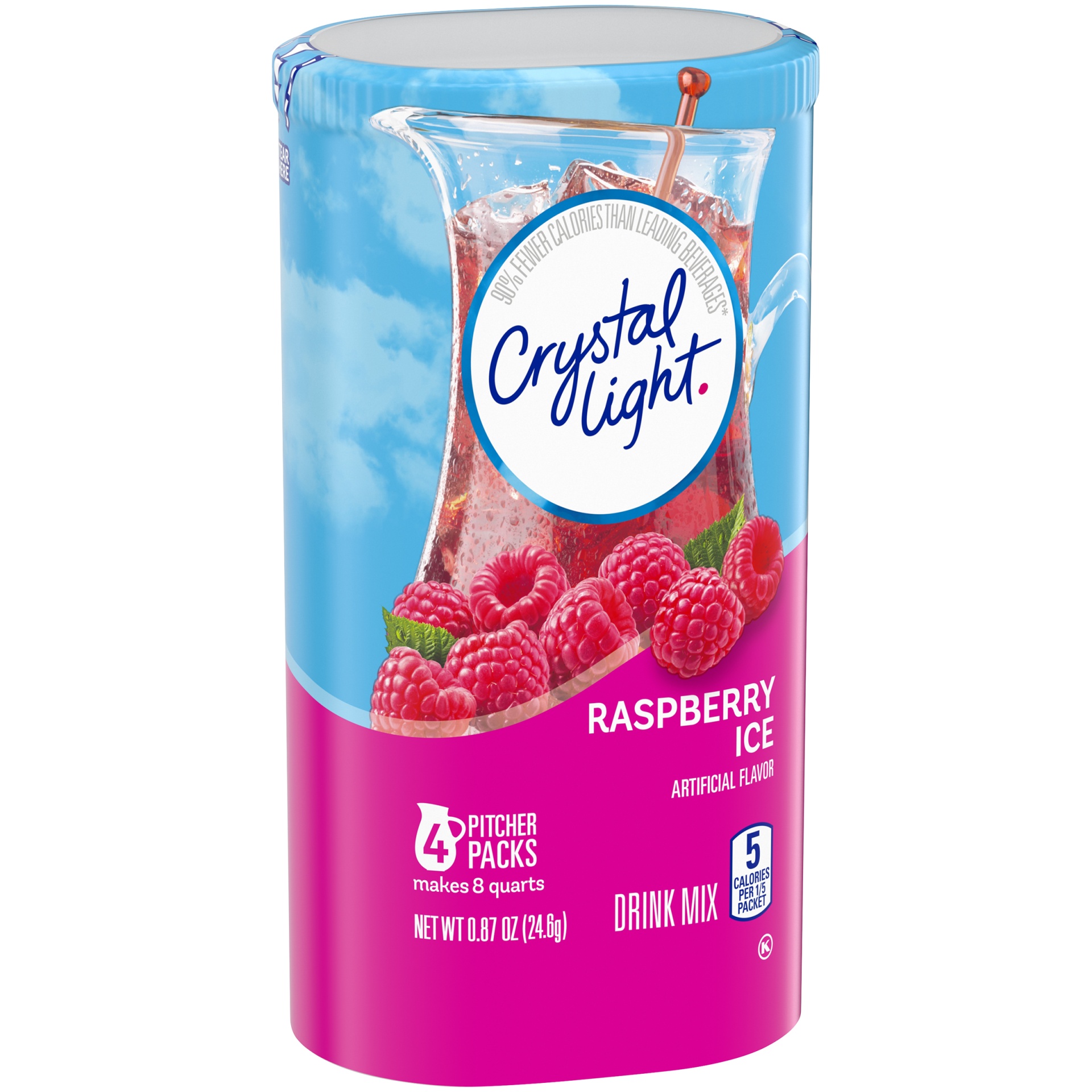 slide 4 of 8, Crystal Light Raspberry Ice Artificially Flavored Powdered Drink Mix Pitcher, 0.87 oz