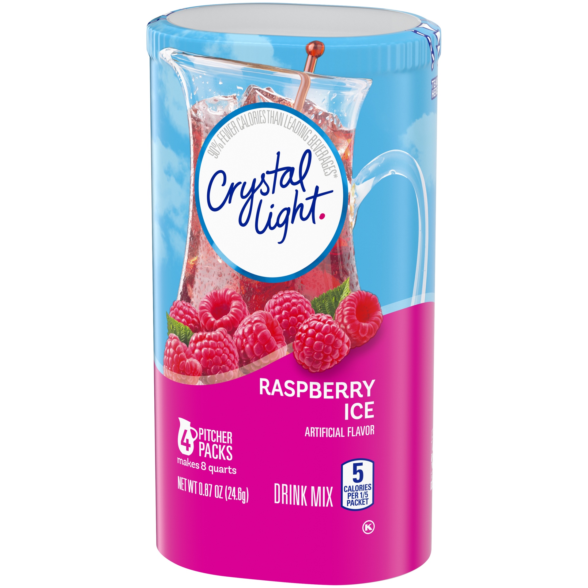 slide 5 of 8, Crystal Light Raspberry Ice Artificially Flavored Powdered Drink Mix Pitcher, 0.87 oz