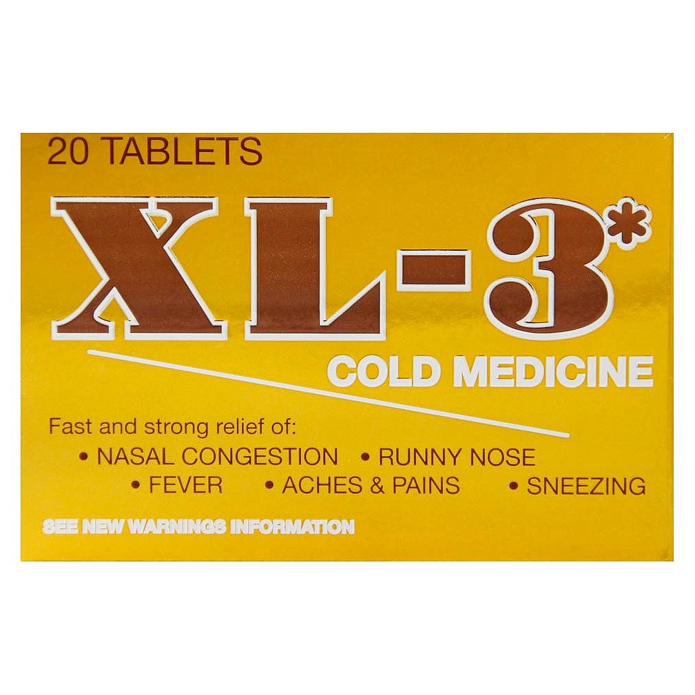 slide 1 of 1, XL-3 Cold Medicine Tablets, 20 ct