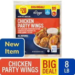 Kroger Raw Frozen Bone-In Skin-On Chicken Wings