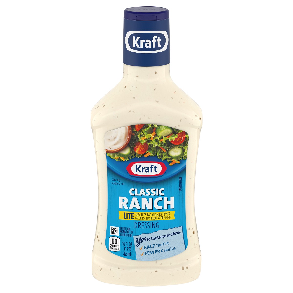 slide 1 of 5, Kraft Classic Ranch Lite Dressing, 16 fl oz Bottle, 16 fl oz