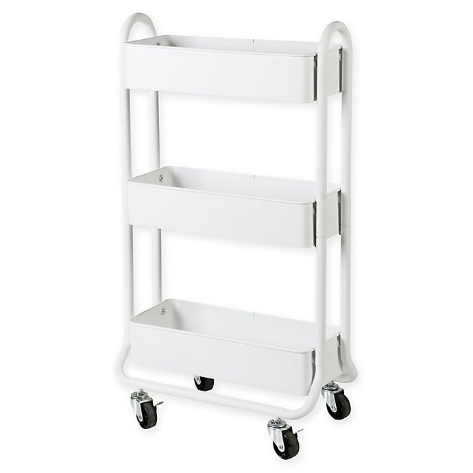 slide 1 of 6, SALT Narrow Bath Storage Cart - White, 1 ct