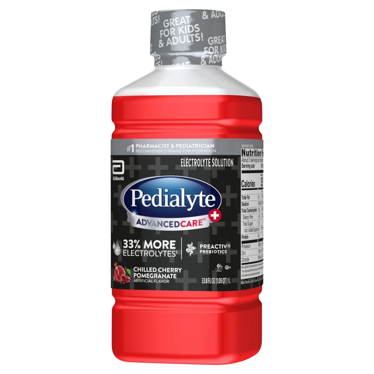 slide 3 of 4, Pedialyte AdvancedCare Plus Electrolyte Solution - Chilled Cherry Pomegranate - 33.8 fl oz, 33.8 fl oz