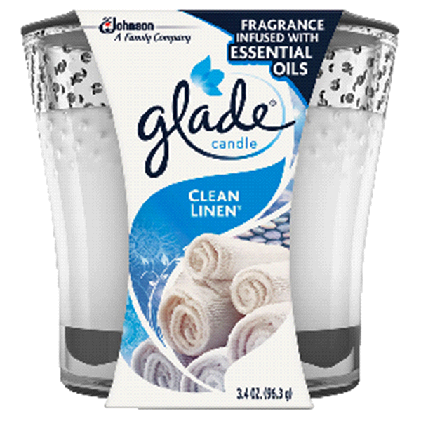 slide 1 of 1, Glade Jar Candle Air Freshener, Clean Linen, 3.4 oz