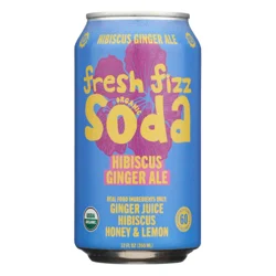 Fresh Fizz Organic Soda Hibiscus Ginger Ale - 12 fl oz