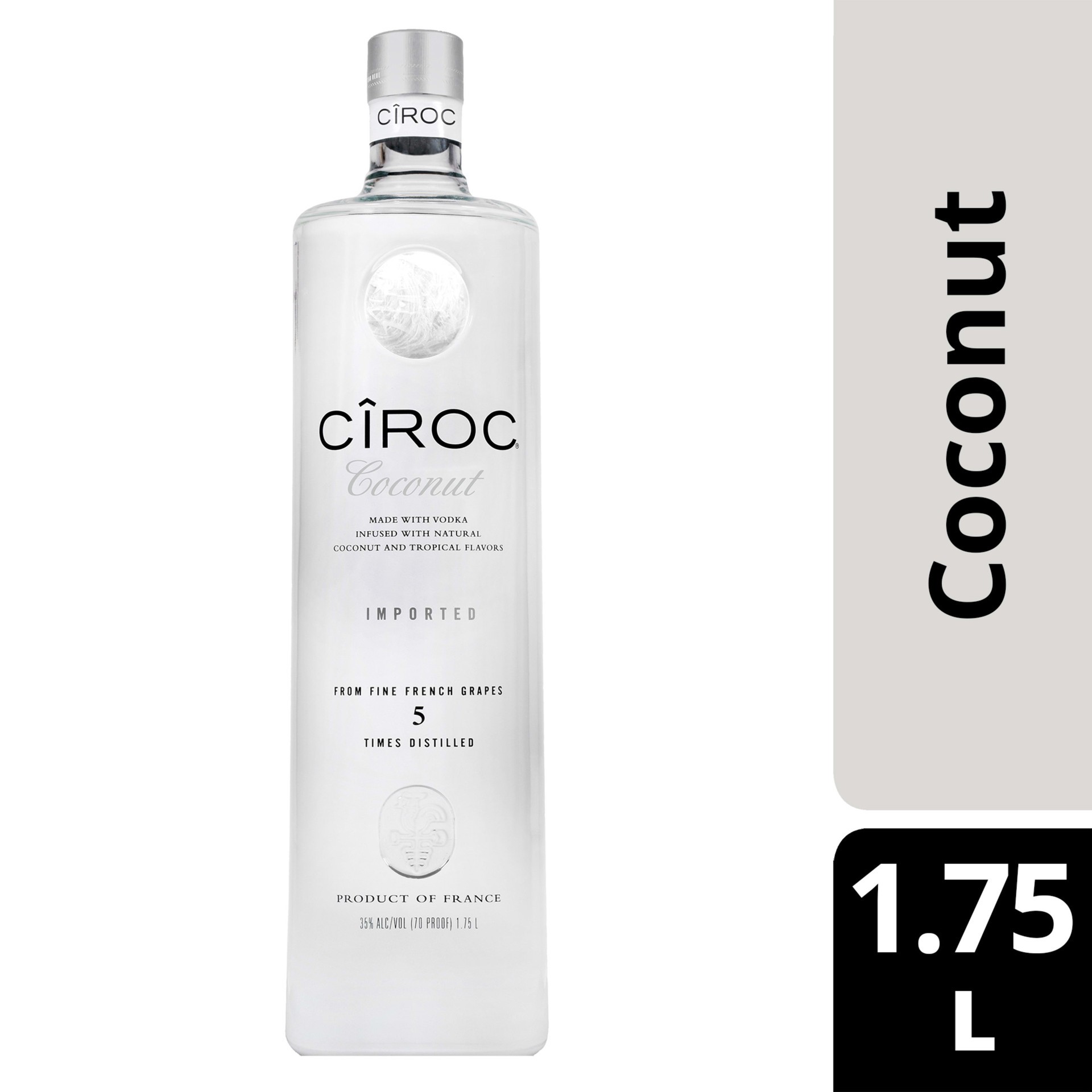 slide 1 of 3, CIROC Coconut (Made with Vodka Infused with Natural Flavors), 1.75 L, 1.75 liter