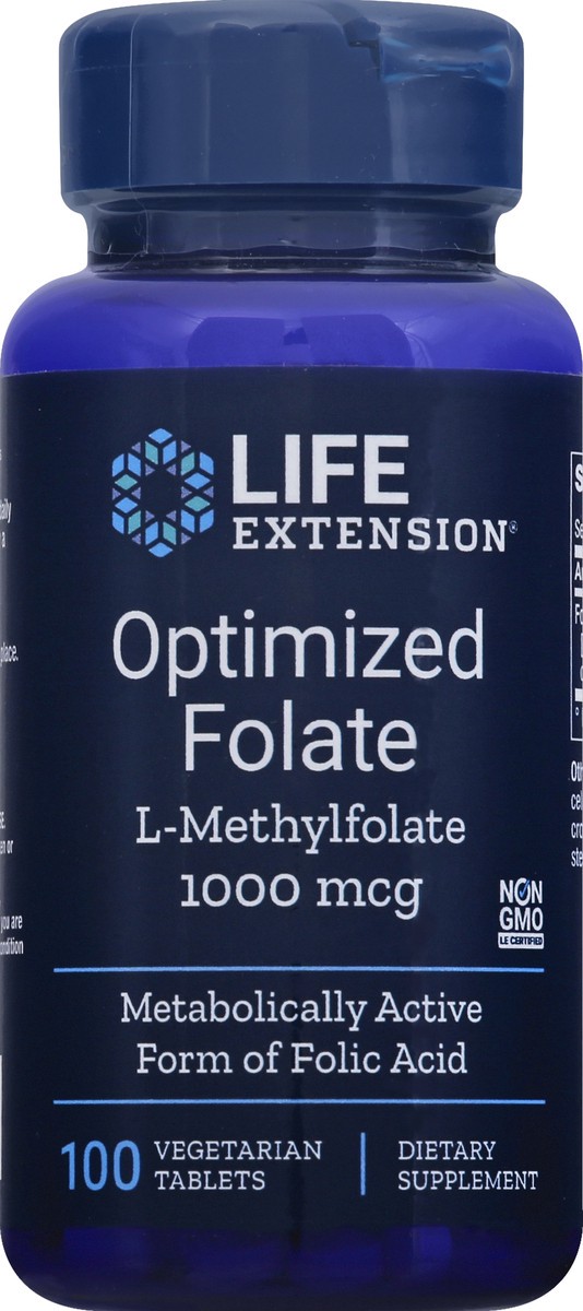 slide 3 of 6, LifeExtension Optimized Folate 100 ea, 100 ct