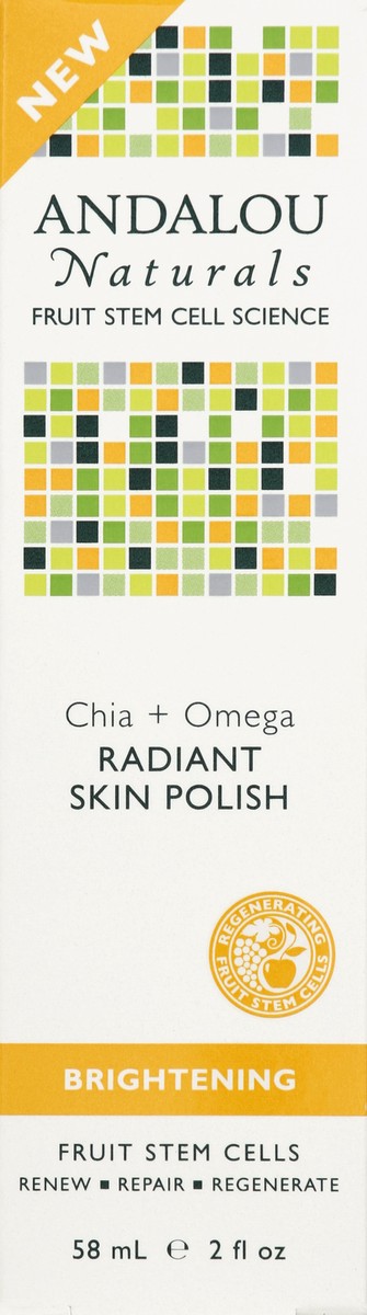 slide 4 of 5, Andalou Naturals Fruit Stem Cell Science Brightening Chia + Omega Radiant Skin Polish, 2 fl oz