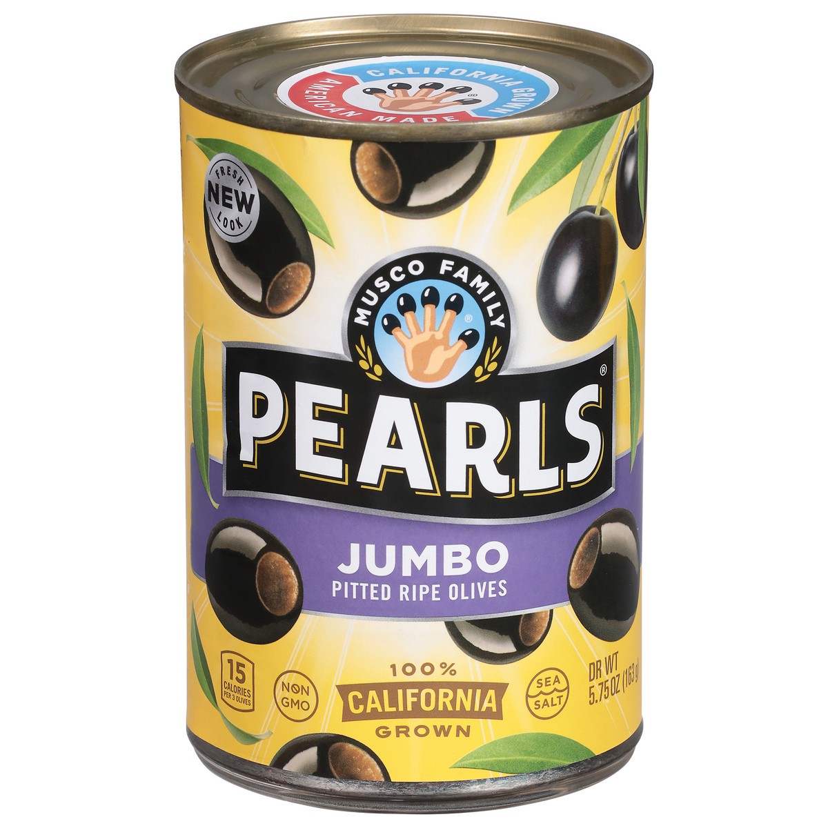 slide 1 of 2, Pearls Pitted Jumbo Ripe Olives, 5.75 oz