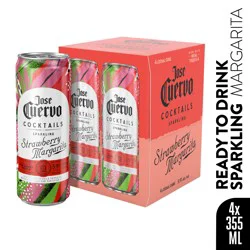Jose Cuervo Sparkling Strawberry Margarita Ready to Drink Cocktail, 4 Pack 355 ml